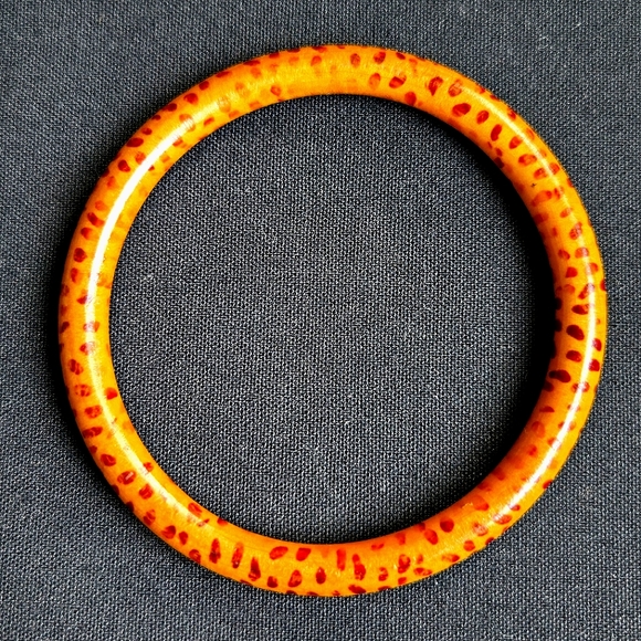 VTG Bangle Bracelets Acrylic, Set of 2 Animal Safari Prints Art Deco 8" - Picture 3 of 5